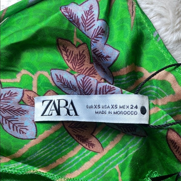 Zara Emerald Floral Spaghetti Strap Mini Dress - Picture 2 of 8